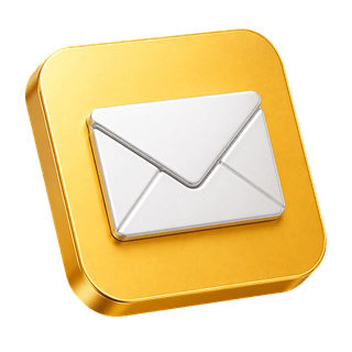 3D decorative mail envelope icon displayed on the contact us page